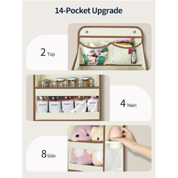 Over Door Organizer 5 Tier Hanging Storage Clear PVC Windows Closet Bedroom - Picture 5 of 7